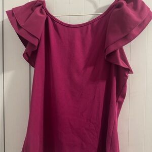 SHEIN Fuchsia Ruffle Sleeve Blouse